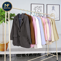 Jaket Blazer Panjang Wanita Bekas - Pakaian Kasual Bisnis Berkualitas Tinggi yang Modis untuk Musim Gugur/Dingin