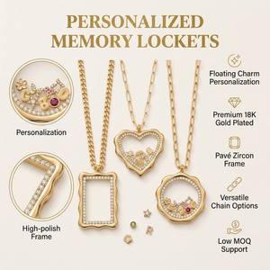 <span class=keywords><strong>Collana</strong></span> <span class=keywords><strong>con</strong></span> Ciondolo Fluttuante Personalizzato SongYi per Donne, <span class=keywords><strong>Medaglione</strong></span> in Ottone Placcato <span class=keywords><strong>Oro</strong></span> 18K <span class=keywords><strong>con</strong></span> Zirconi, Gioiello Personalizzato - Product Image 1