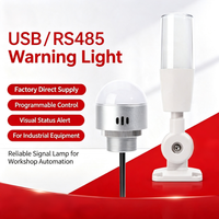 Tour de signalisation LED programmable USB RS485 Rouge Jaune Vert Blanc avec alarme sonore – Indicateur d'état pour machines industrielles