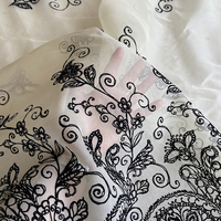Tissu Organza Floqué 10 Momme 100% Soie, Gaze Dure Structurée et Croquante pour Vêtements de Filles et Garçons, Jupes, Robes de Bal et Robes de Soirée