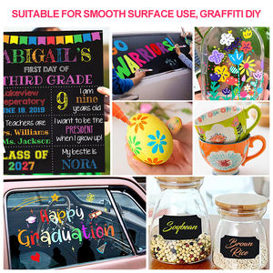 Meilleures ventes fournitures scolaires 8 couleurs <span class=keywords><strong>tableau</strong></span> <span class=keywords><strong>noir</strong></span> Art craie pinceau marqueur Graffiti 6mm liquide craie marqueurs stylos - Product Image 5