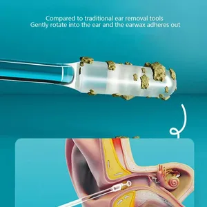 24pcs/Box Small/Large Disposable Silicone <strong>Ear</strong> Swabs Soft <strong>Ear</strong> <strong>Wax</strong> <strong>Removal</strong> <strong>Tool</strong> with Sticky Stick Efficient <strong>Ear</strong> Cleaner - Product Image 2