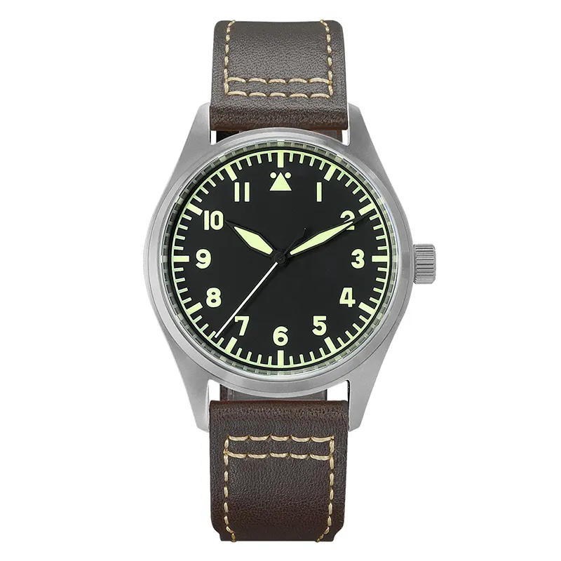 Custom logo luxury Pilot Vintage watch 20atm dive watch NH35 mechanical automatic Titanium watch for men