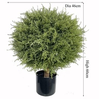 Plantes artificielles Cyprès Cèdre Forme de boule Les nombreux styles de topiaire Cadre Arbre en plastique Intérieur Extérieur en pot