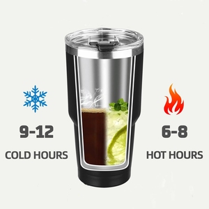 Cổ điển 30oz cốc bằng thép không gỉ với rơm đen cách điện du lịch Mug cho cà phê 20oz & 40oz tùy chọn có sẵn - Product Image 3
