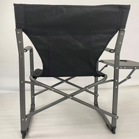 Chaise pliante de réalisateur moderne avec table latérale (porte-gobelet) et poches de rangement - Charge de 120 kg, mobilier d'extérieur en aluminium
