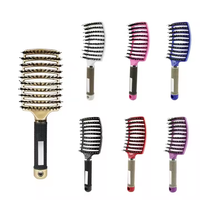 Brosse à cheveux de massage professionnelle en poils de sanglier brosse à cheveux démêlante avec logo personnalisé pour femmes vente en gros