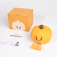 Veilleuse pour enfants en silicone mignonne, en forme de citrouille, à intensité variable, rechargeable, tactile, pour chambre d'enfant, cadeau d'Halloween