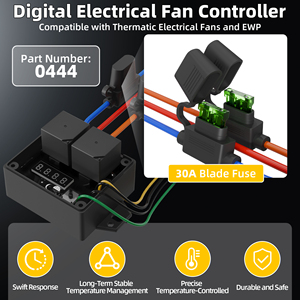 Controlador de ventiladores digitales de 12V, controlador de ventilador eléctrico, radiador de temperatura ajustable, Kit de termostato de ventilador, interruptor de ventilador disipador de calor - Product Image 2