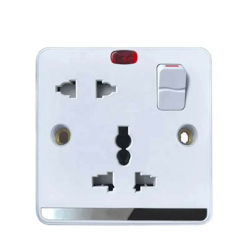 Fábrica Diretamente Atacado Branco Faixa Britânica Universal Multifuncional Neon Wall Socket Interruptores E Tomadas Elétricas