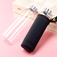 Vente en gros de tasses de boissons gazeuses simples de qualité bouteille d'eau en verre écologique pour les enfants