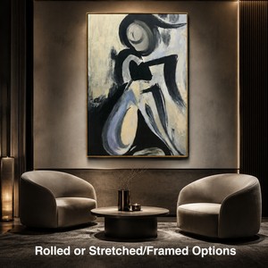 Cuadro Original Hecho a Mano sobre Lienzo, Arte Abstracto Texturizado Moderno para Decoración de Pared, Figura Femenina, Pareja Sexy, Pintura de Mujer - Product Image 5