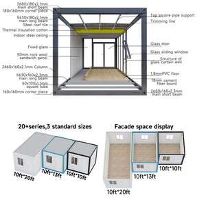 Rumah Kontainer Flat Pack 20ft Harga Terjangkau, Kabin Prefab Portabel, Rumah Mobile Terisolasi untuk Hunian/Kantor, Penjualan Langsung Pabrik - Product Image 6