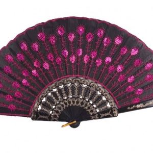 Éventail pliant en plastique avec motifs de dragon brodés chinois orientaux, différentes couleurs, pour fournitures promotionnelles de fête - Product Image 1