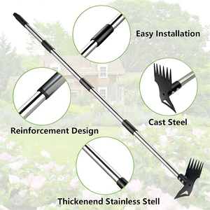garden accessories stainless steel 2 in 1 Weed <b>Puller</b> Hoes Garden Hoe with Handle Farm hoe garden hand tool - Product Image 2