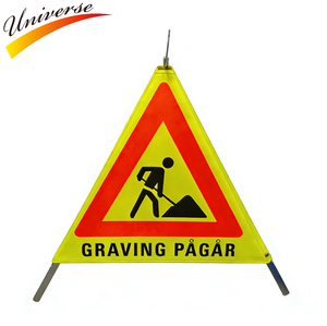 Faltbares Warn-Dreieck für Straßenarbeiten, Baustellen-Sicherheitsschild, Hochsichtbare Reflektierende Straßensicherheitsausrüstung - Product Image 1