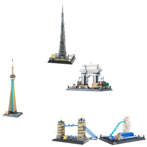 WANGE Blocs de construction en plastique, modèle d'architecture classique, compatibles avec la Tour Eiffel, le Taj Mahal, la Statue de la Liberté, cadeau pour - Product Image 1