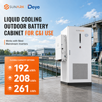 Onduleur hybride Deye 125 kW, système de stockage d'énergie 261 kWh, armoire de refroidissement liquide pour alimentation de secours d'urgence des stations de traitement des eaux