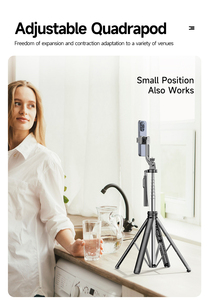 C19 Palo Selfie con Trípode Cuádruple Estable y Control Remoto Inalámbrico para Disparos de 360 Grados - Product Image 3