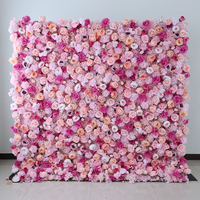 L73 Vente à Chaud Soie Faux Arrangement Floral Faux Rose Fleur Fond Mural Fleur Artificielle Rose Toile de Fond pour Décoration de Mariage