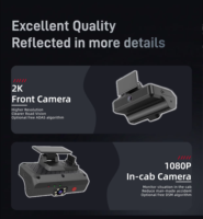 Dashcam 2K AI ADAS DMS dengan Perekam Video Lensa Ganda, Mode Pengawasan 24 Jam, Kamera 2CH 1080P, Garansi 1 Tahun untuk Mobil