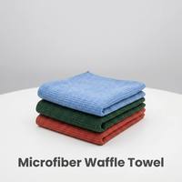 Chiffon de nettoyage en microfibre gaufrée super doux 40x40cm 450GSM 80% polyester 20% polyamide séchage rapide lavable pour la maison, les véhicules et le verre