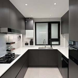 Armoires de cuisine modernes et minimalistes sur mesure, armoires murales durables avec îlot, combinaison d'armoires modernes, personnalisation d'armoires - Product Image 2