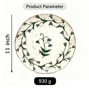 Assiette en céramique émaillée sous glaçure, motif orchidée vintage peinte à la main, 11 pouces, grande taille, épaisse, idéale pour les plats principaux - Product Image 1