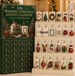 Calendrier de l'Avent 2026 de jeux de cartes d'échecs transfrontaliers, série de jeux de société, boîte mystère de Noël S pour les 5-7 ans, Cross Crown Roman - Product Image 1