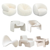 Fauteuil paresseux individuel couleur crème, multifonctionnel et rotatif, design luxueux et élégant, éponge haute densité, velours pour salon