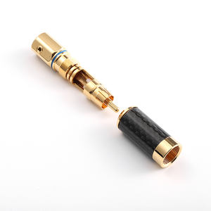 HiFiカーボンファイバー真鍮金メッキRCAコネクタオーディオCDプレーヤーアンプ11MM最大ワイヤ穴男性RCAプラグジャック - Product Image 3