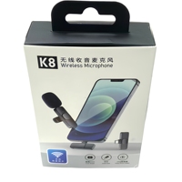Microphone Lavalier K8 à réduction de bruit, micro cravate portable pour enregistrement et diffusion audio