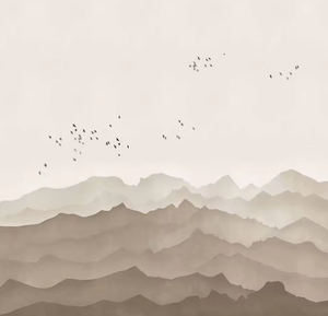 Murale de salon à thème de paysage de <span class=keywords><strong>montagne</strong></span> abstrait très populaire, <span class=keywords><strong>papier</strong></span> <span class=keywords><strong>peint</strong></span> mural minimaliste, décoration murale 3D pour chambre à coucher - Product Image 2