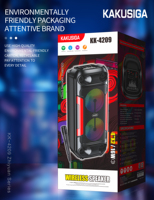 KAKUSIGA Enceinte d'extérieur 4 pouces avec lumières, basses, portable, sans fil, double enceinte 4, son de fête RGB 5.2, barre de son