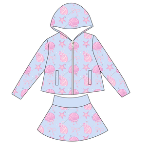 Nouvelle Arrivée 2026 Ensemble Confortable 2 Pièces en Tissu Yoga pour Petites Filles : Sweat à Capuche Zippé à Manches Longues et Jupe Personnalisable pour Bébés et Enfants - Product Image 2