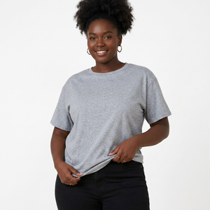 <b>Comfy</b> Womens Cotton T-Shirt Ultra-Soft Breathable Eco-Friendly Quick Dry Puff Printed 3D Summer Casual Top Sleek Modern - Product Image 1