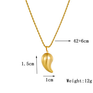 European American Style Teardrop Pendant Necklace Titanium Steel Twisted Chain Unique Design Retro Punk Fashion Jewelry - Product Image 4