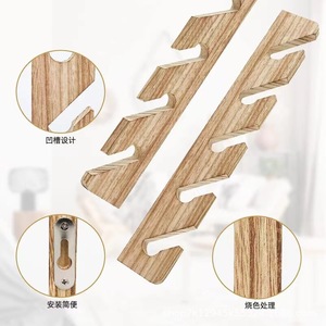 Wooden Hat <b>Hook</b> Wall Mounted Baseball Cap Storage Rack Solid <b>Wood</b> Multi Layer Duckbill Cap Display Rack For Behind Doors On - Product Image 2