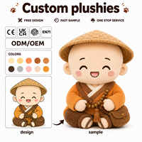 Peluche Moine Mignonne Personnalisée, Design Poisson en Bois, Certifiée CE, Tailles Personnalisées, Rembourrage Coton PP, Jouet Doux en Peluche, Fabricant OEM/ODM