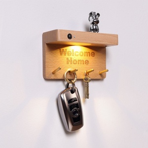 3000K Warm White <b>Light</b> Wall Mounted Rechargeable <b>Motion</b> <b>Sensor</b> Bedside Wall Lamp with Shelf - Product Image 1