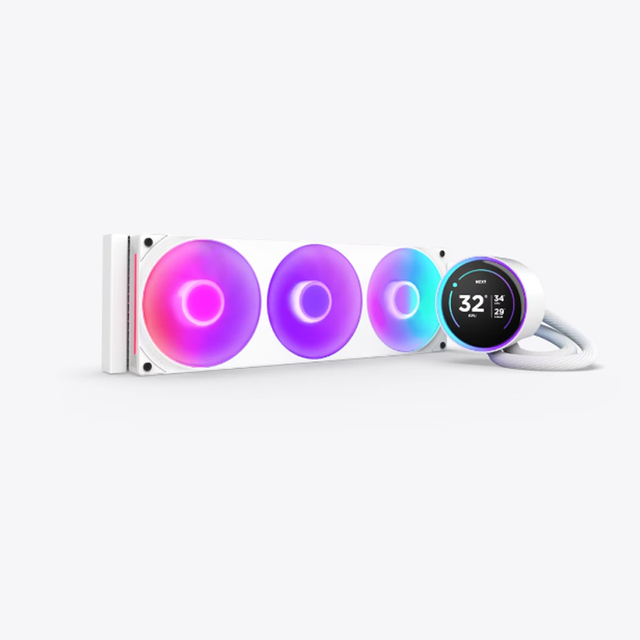 New NZXT Kraken Elite 360 RGB WHITE 360mm AIO Liquid Cooler with 2.72" IPS 60 Hz LCD & RGB High-Performance Liquid CPU Cooler