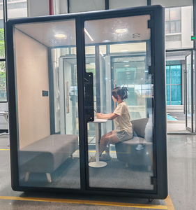 Cabina Insonorizada Móvil Moderna para 3-4 Personas, con Marco de Aluminio y Vidrio Inteligente Intercambiable, para Oficinas, Edificios, Hospitales, Clínicas, Habitaciones Privadas - Product Image 4