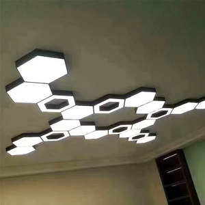Suspension de bureau à <span class=keywords><strong>LED</strong></span> hexagonale/ronde/carrée/triangulaire/anneau en forme de Y Suspension de bureau Lampe linéaire de bureau à forme spéciale - Product Image 6