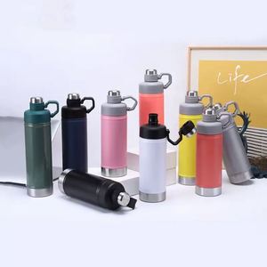 Thermos en acier inoxydable anti-fuite 500 ml 750 ml, bouteille isotherme avec joint en caoutchouc et poignée, pour utilisation en extérieur et en voiture - Product Image 6