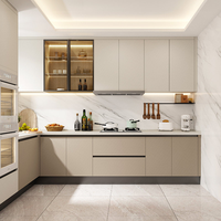 Accessoires de quincaillerie pour armoires de cuisine modulaires en gros, armoires murales modernes en panneaux de particules pour maison, villa, hôtel