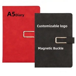 2026 Custom Logo A5 B5 <strong>A4</strong> Black Leather Hardcover Journal Luxury Manifestation <strong>Diary</strong> for Business School Gift - Product Image 1