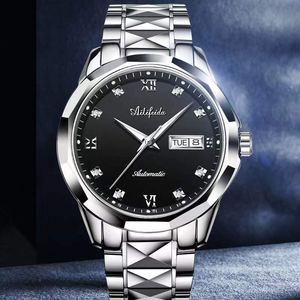 Reloj de Cuarzo para Hombre Ailifeida con Correa de Acero, Superventas, Resistente al Agua, Luminoso, Ultrafino, con Cierre de Doble Mariposa - Product Image 1