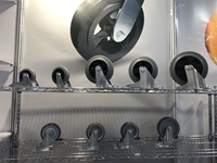 Neumático de goma sólida gris de 125mm directamente de fábrica con ruedas de rodillos o rodamientos de bolas para ruedas de carro manual