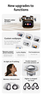 Écouteurs sans fil XG42 OWS à clip d'oreille en U, avec traduction IA en 150 langues en option, conception ouverte, fil à mémoire de forme, Bluetooth