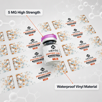 Étiquettes autocollantes pour flacons de peptides 5 ml, imprimées UV, avec forte adhérence pour la personnalisation des flacons de recherche